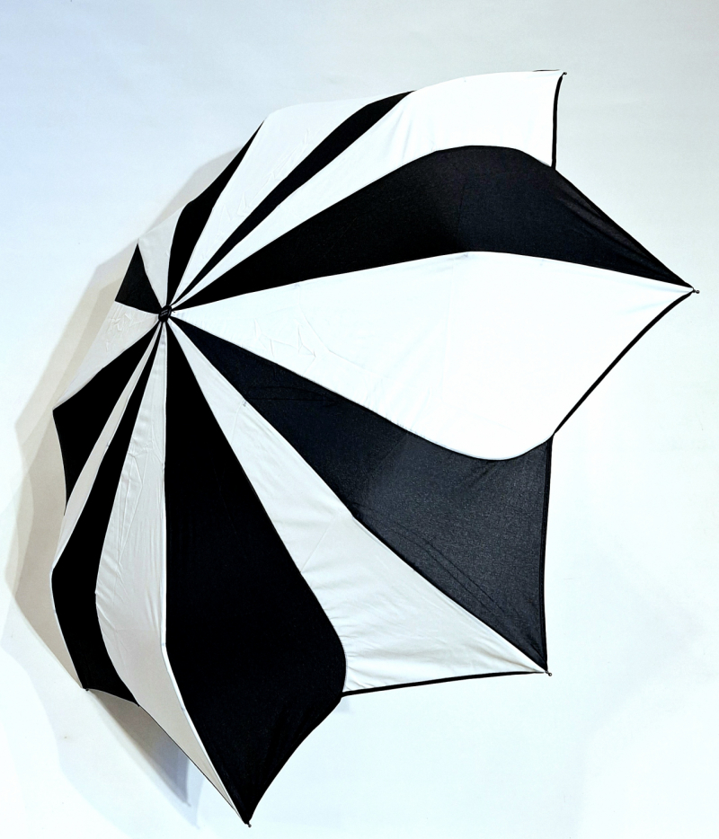 Mini parapluie pliant open close bicolore noir & blanc P.Cardin - léger & solide