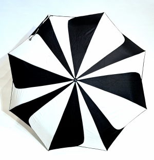 Mini parapluie pliant open close bicolore noir & blanc P.Cardin - léger & solide
