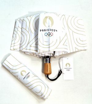 Parapluie JO 2024 Paris mini pliant blanc automatique Français - Grand & résistant