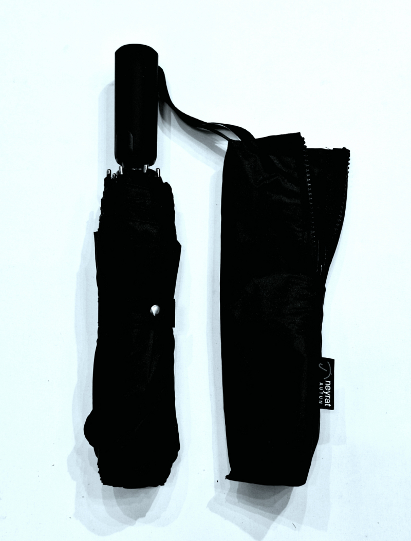 Mini parapluie pliant Pure noir automatique open close Neyrat Autun - Grand & léger