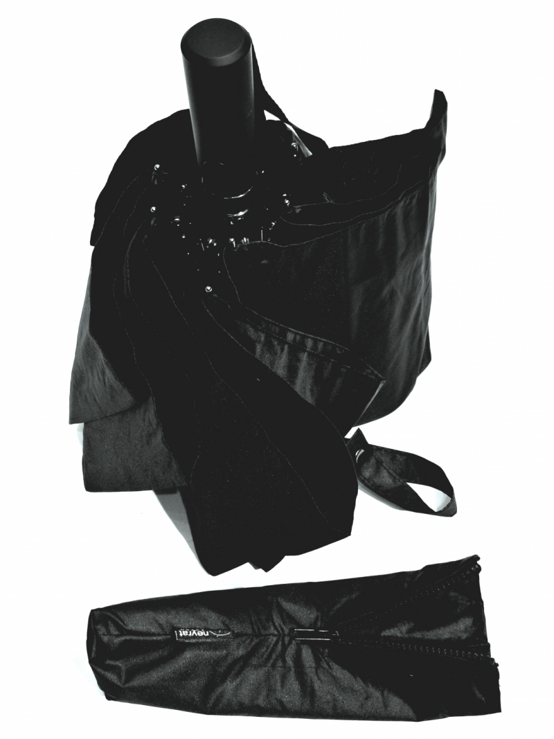Mini parapluie pliant Pure noir automatique open close Neyrat Autun - Grand & léger
