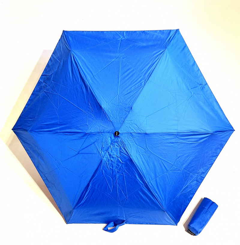 Parapluie compact MICRO LEGER pliant uni manuel bleu électrique - Micro rond 16 cm & Pas cher