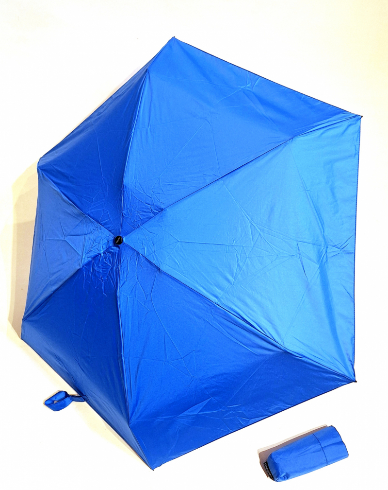 Parapluie compact MICRO LEGER pliant uni manuel bleu électrique - Micro rond 16 cm & Pas cher