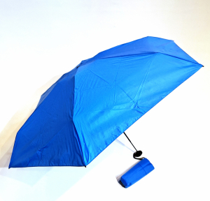 Parapluie compact MICRO LEGER pliant uni manuel bleu électrique - Micro rond 16 cm & Pas cher