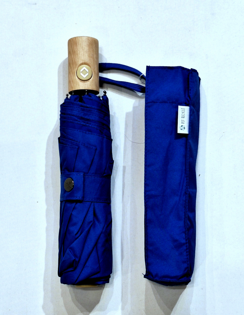 Mini parapluie pliant ouvrant fermant uni bleu roi ou Majorelle pg bois Smati - Solide & pas cher