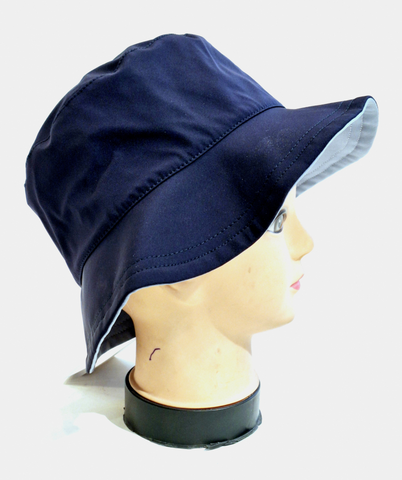 Chapeau de pluie français uni marine mâte bord intérieur nuage - Collection Taffta - T 57 - cordon ajustable