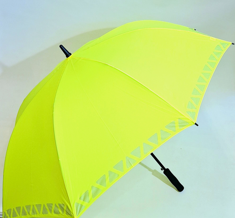 Parapluie golf XXL auto uni jaune bande fluo 133 cm Doppler - large & résistant