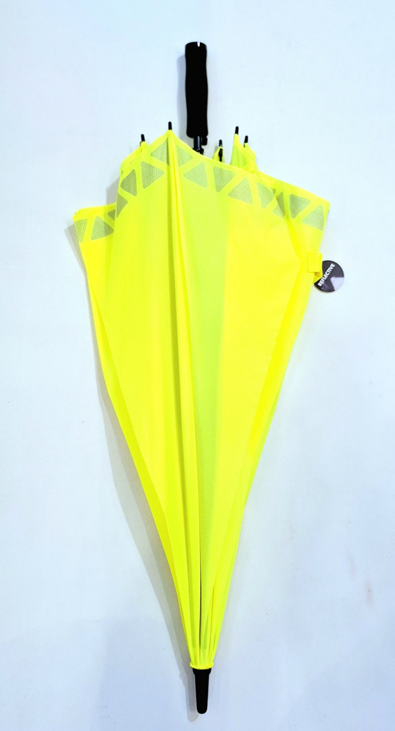 Parapluie golf XXL auto uni jaune bande fluo 133 cm Doppler - large & résistant