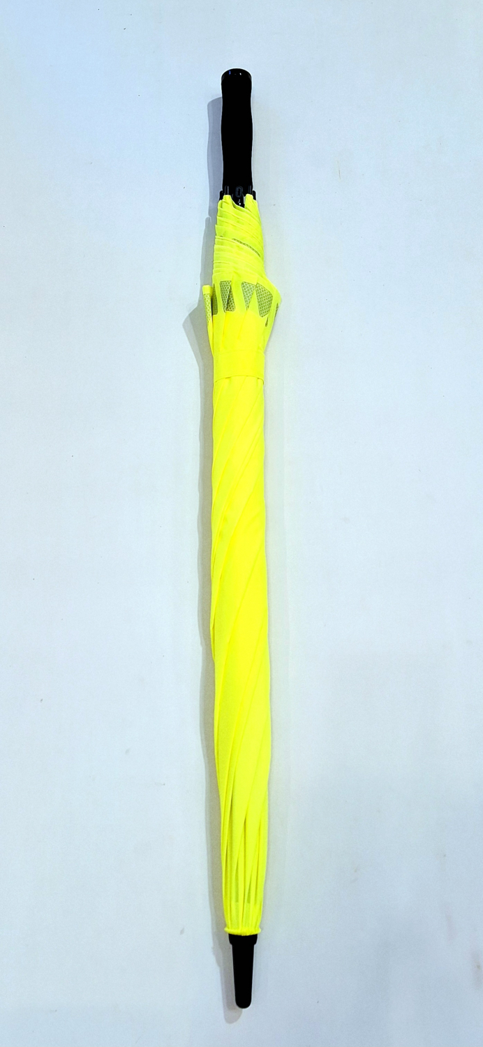 Parapluie golf XXL auto uni jaune bande fluo 133 cm Doppler - large & résistant