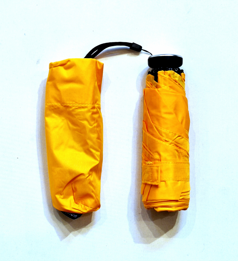 Parapluie + PETIT MICRO LEGER pliant uni manuel jaune - Micro rond 16 cm & Pas cher