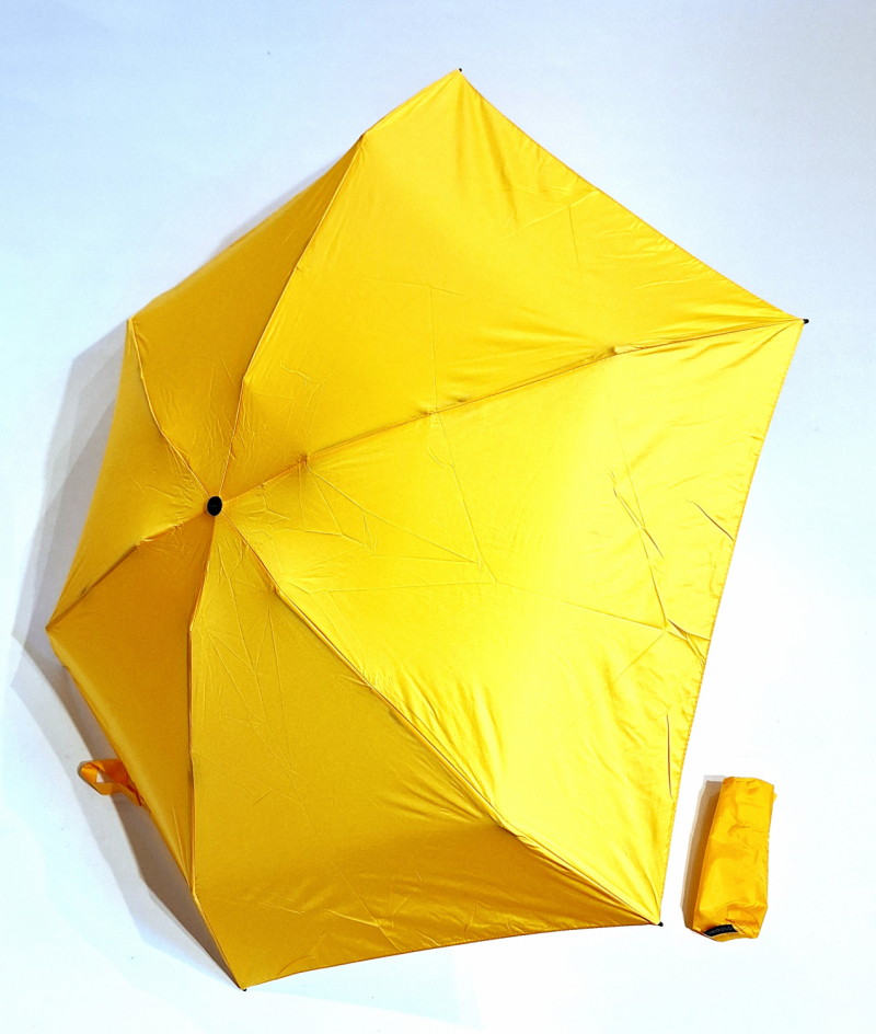 Parapluie + PETIT MICRO LEGER pliant uni manuel jaune - Micro rond 16 cm & Pas cher