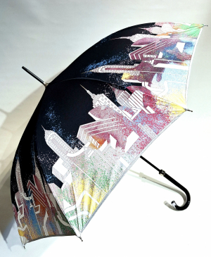 Parapluie grand manuel ville coloré la nuit mprimé Tour de New York Metavers Piganiol - léger & résistant