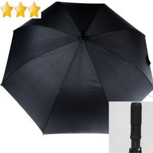 Parapluie golf XXL uni noir automatique Neyrat d'Autun poignée ergonomique 130 cm, léger et résistant 