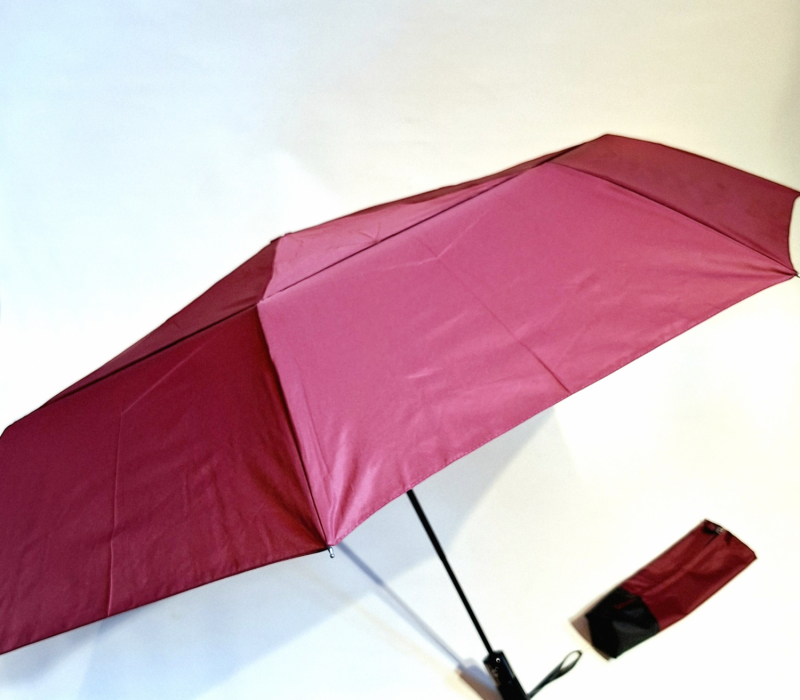 Parapluie golf mini pliant automatique double toile bordeaux - housse zippée - XXL 125cm & résistant