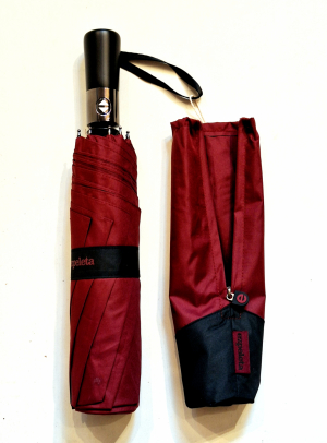Parapluie golf mini pliant automatique double toile bordeaux - housse zippée - XXL 125cm & résistant