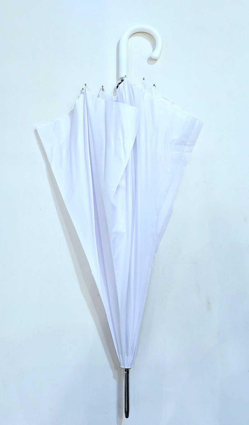 Parapluie Grand Golf automatique uni blanc mariage - Léger & solide - 130cm diam