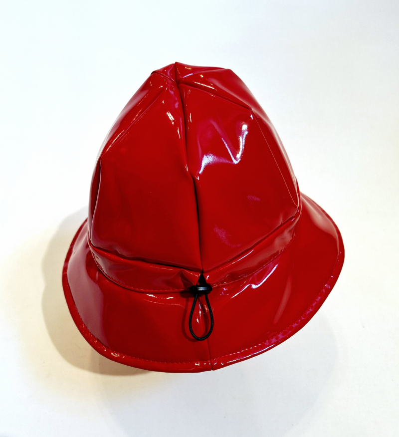 Chapeaux de pluie ajustable en vinyle rouge Taille M/L 56/57/58/59 cm - Léger & confortable