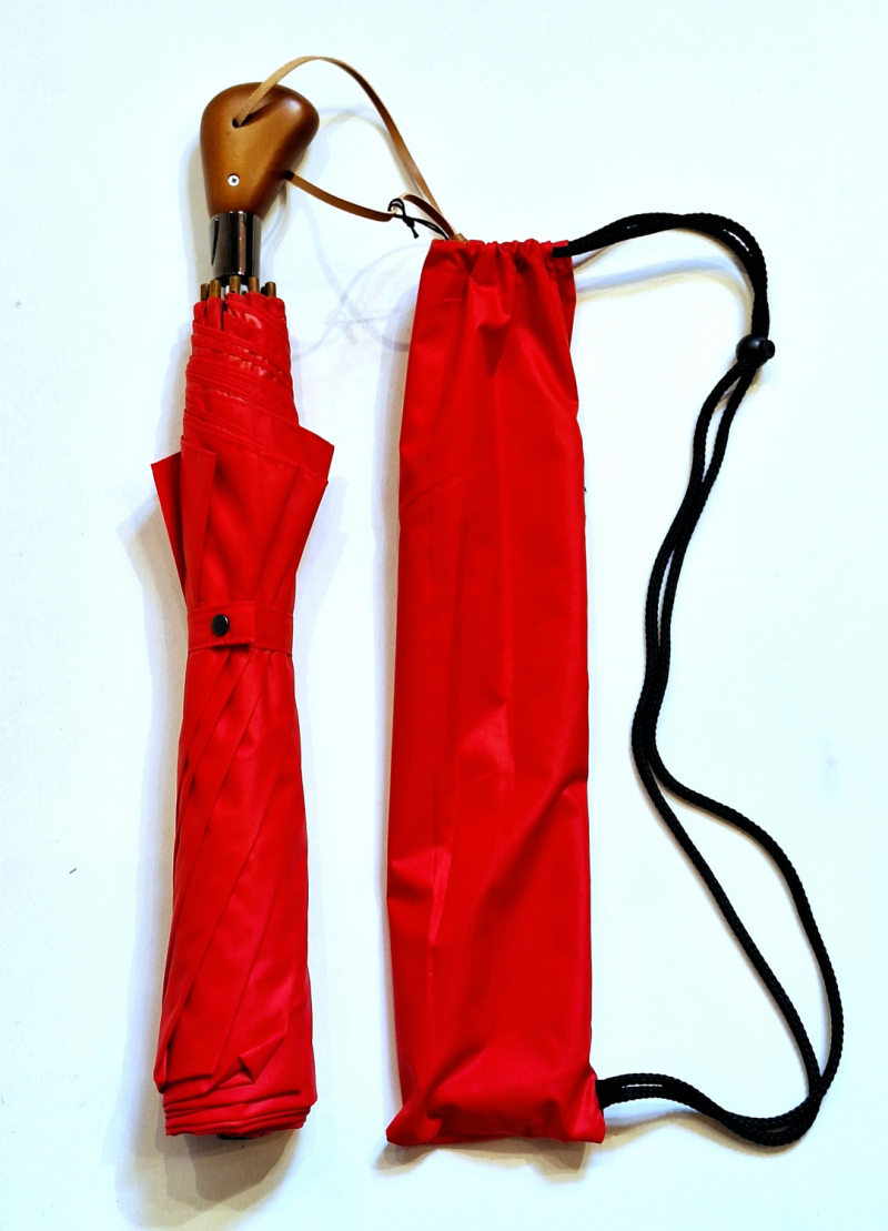 Grand parapluie golf pliant automatique rouge housse sac à dos Randonneur Piganiol français - Large130cm & robuste
