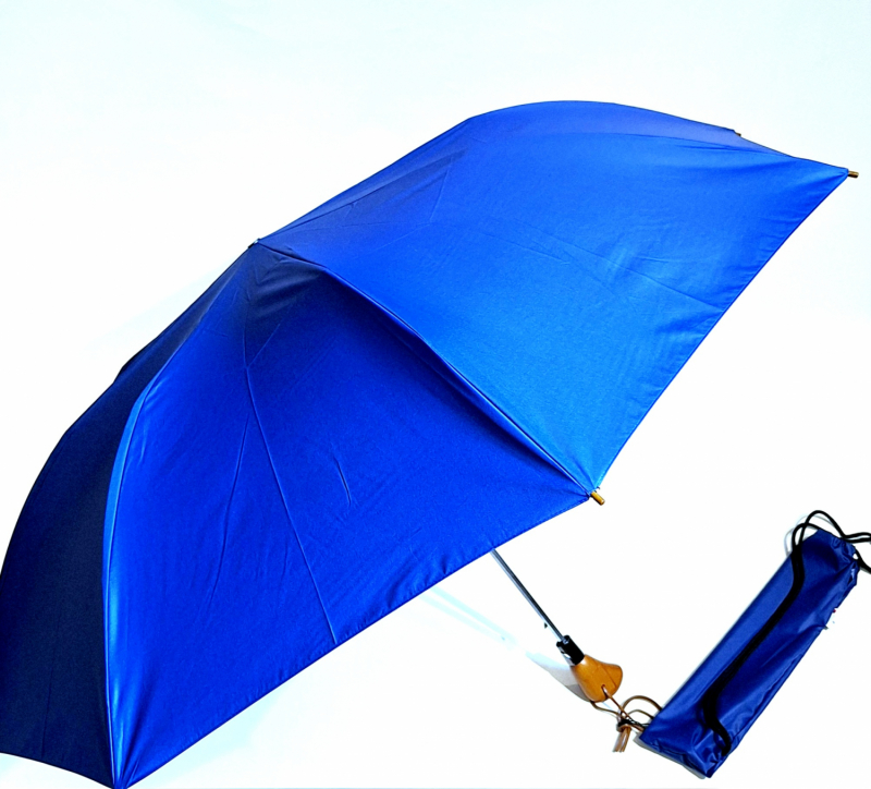 Grand parapluie golf pliant ouvrant fermant bleu Majorelle housse sac à dos Randonneur Piganiol - Large130cm & robuste