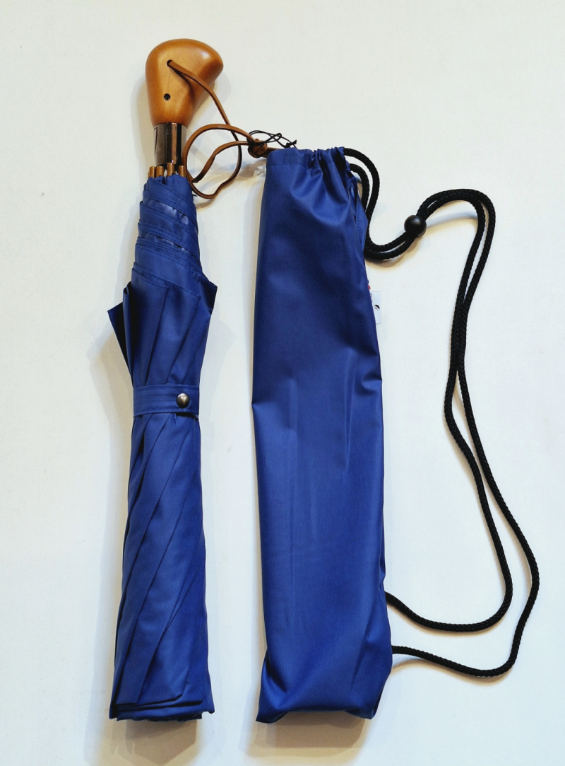 Grand parapluie golf pliant ouvrant fermant bleu Majorelle housse sac à dos Randonneur Piganiol - Large130cm & robuste
