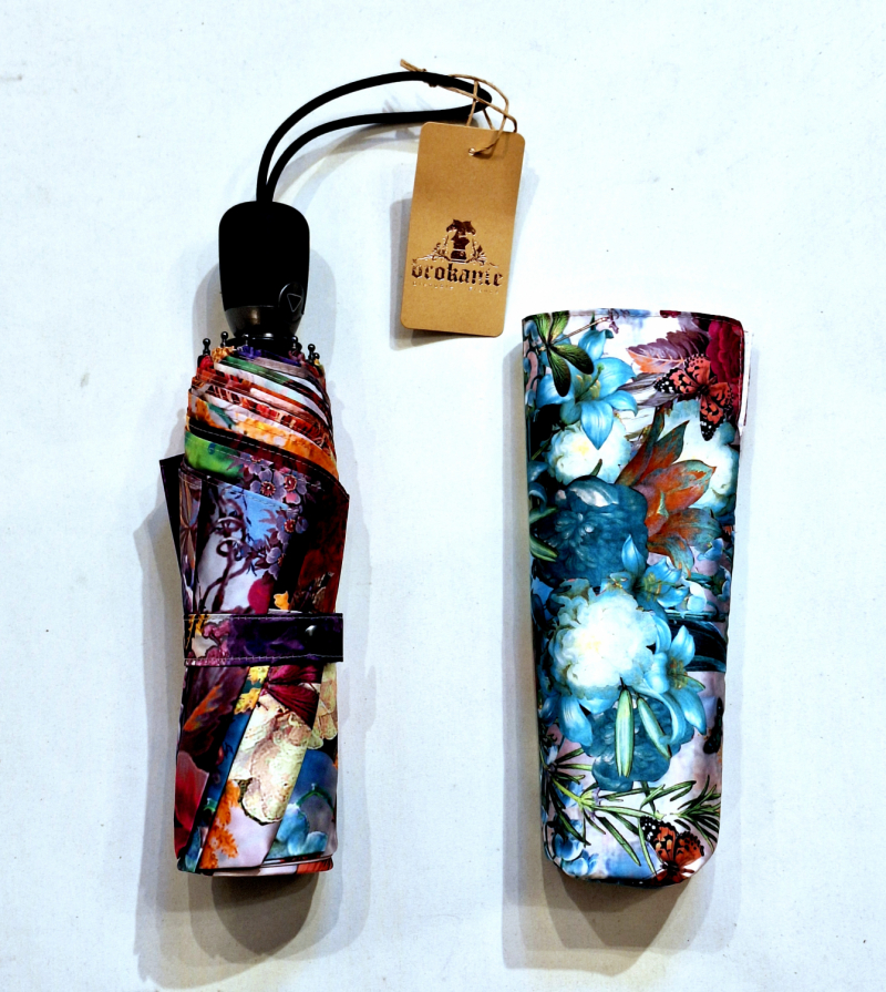 Parapluie mini automatique imprimé papillons français Collection Brokante - Grand & solide