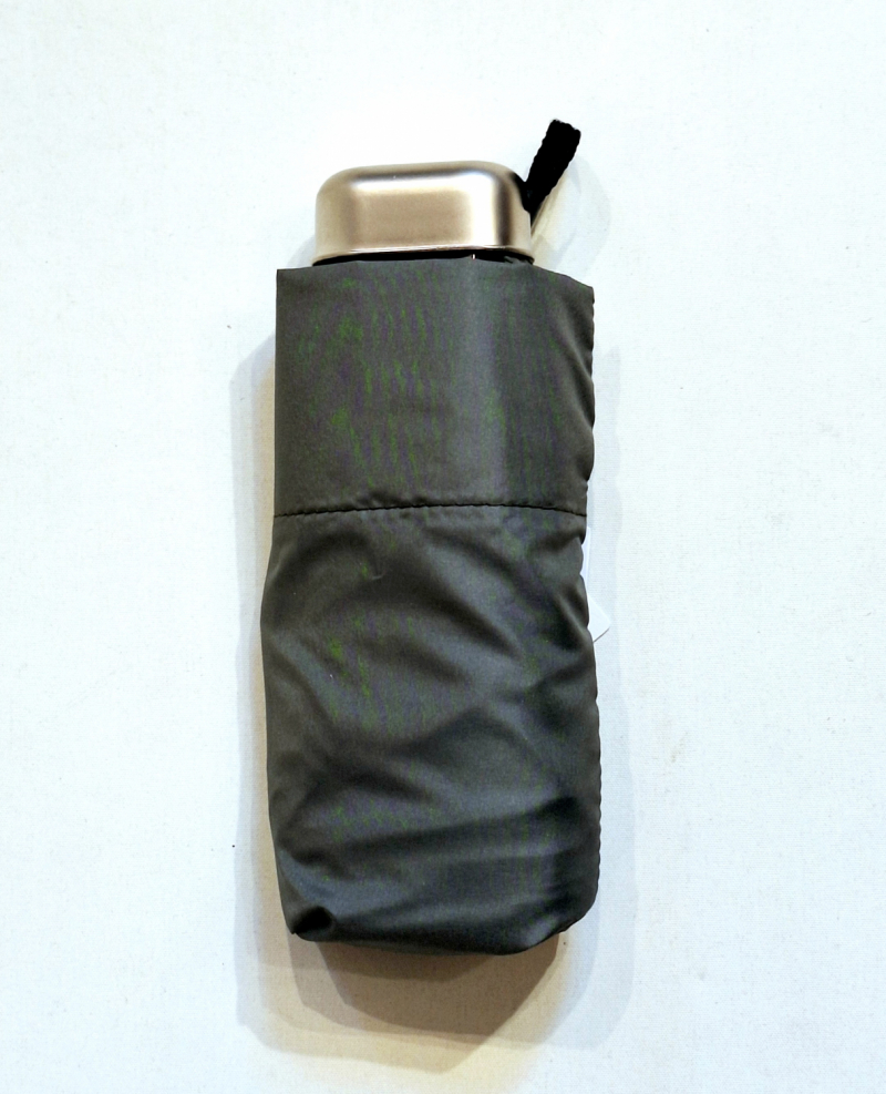 Parapluie de poche micro plat kaki Vaux français - Petit léger manuel & 7 brches résistant - Top qualité