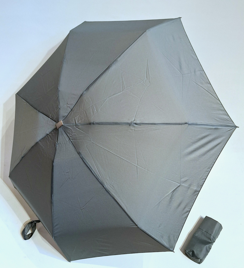 Parapluie de poche micro plat kaki Vaux français - Petit léger manuel & 7 brches résistant - Top qualité