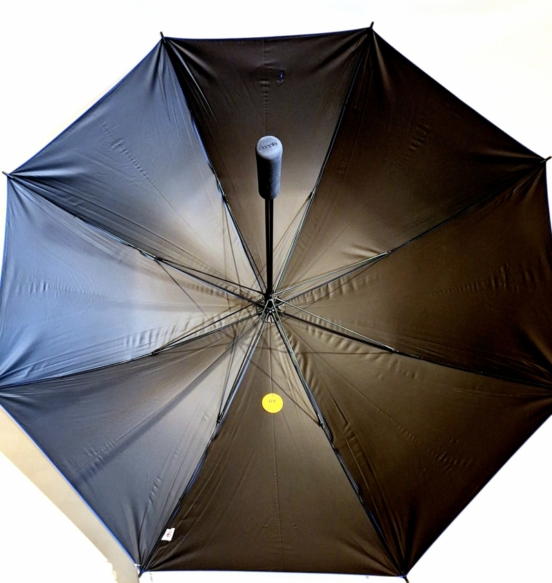 Parapluie golf XXL SLIM manuel anti UV 100% uni Bleu océan / Noir 128 cm diam - Ultra léger 360g