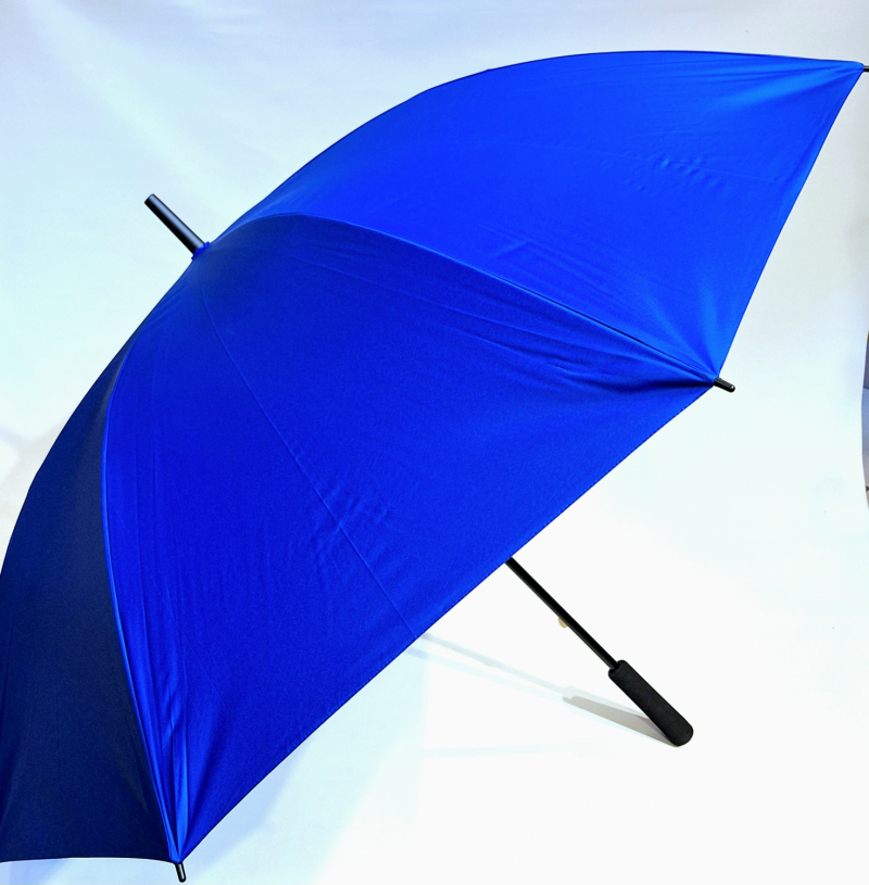 Parapluie golf XXL SLIM manuel anti UV 100% uni Bleu océan / Noir 128 cm diam - Ultra léger 360g