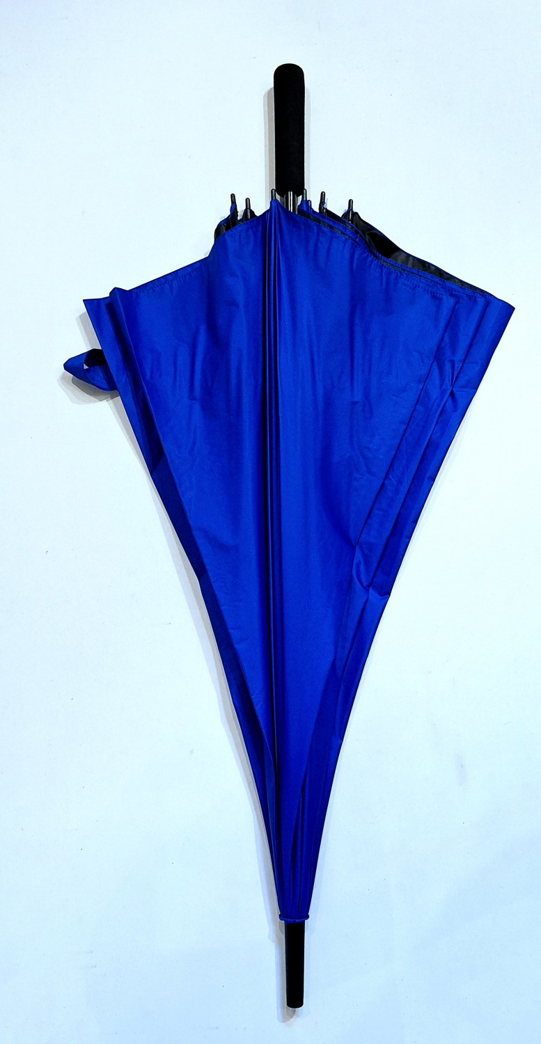 Parapluie golf XXL SLIM manuel anti UV 100% uni Bleu océan / Noir 128 cm diam - Ultra léger 360g