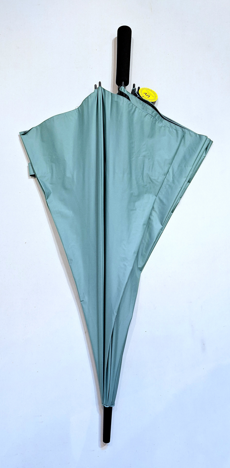 Parapluie golf XXL SLIM manuel anti UV 100% uni Vert d'eau / Noir128 cm diam - Ultra léger 360g