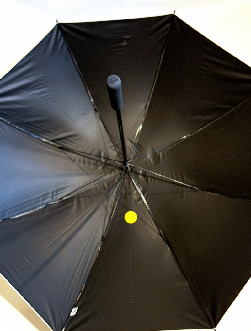 Parapluie golf XXL SLIM manuel anti UV 100% uni Beige / Noir 128 cm diam - Ultra léger 360g