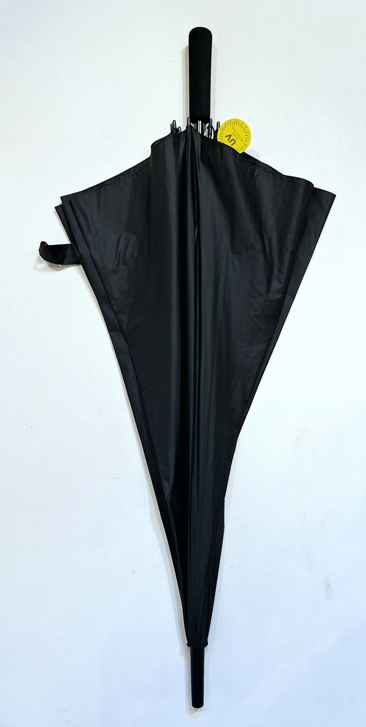 Parapluie golf XXL SLIM manuel anti UV 100% uni Noir / Blanc 128 cm diam - Ultra léger 360g