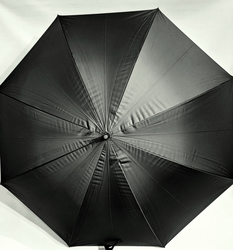 Parapluie golf XXL SLIM manuel anti UV 100% uni Noir / Blanc 128 cm diam - Ultra léger 360g