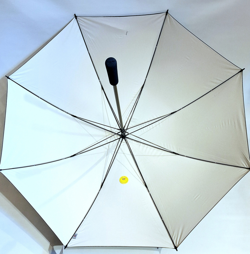Parapluie golf XXL SLIM manuel anti UV 100% uni Noir / Blanc 128 cm diam - Ultra léger 360g