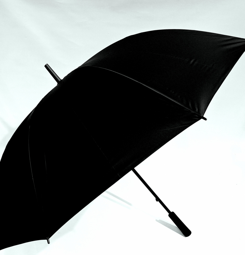 Parapluie golf XXL SLIM manuel anti UV 100% uni Noir / Blanc 128 cm diam - Ultra léger 360g