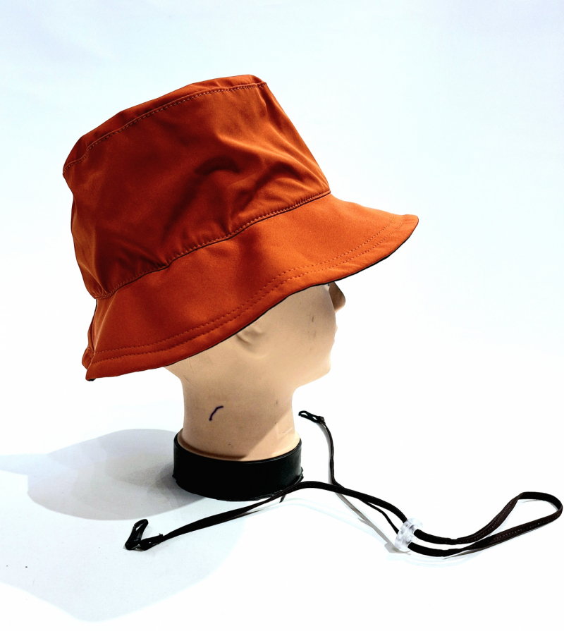 Chapeau de pluie français uni rouille mâte & int kaki - Teliabic - T57 - Cordon ajustable