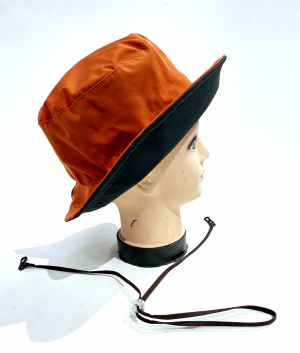 Chapeau de pluie français uni rouille mâte & int kaki - Teliabic - T57 - Cordon ajustable