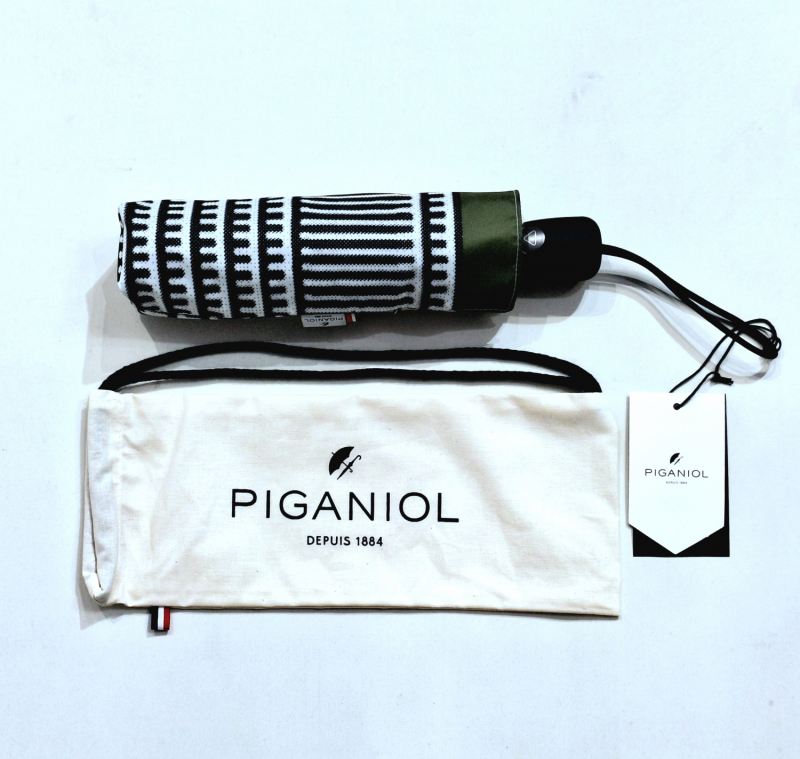 Parapluie mini automatique blanc /noir imprimé pied de poule 