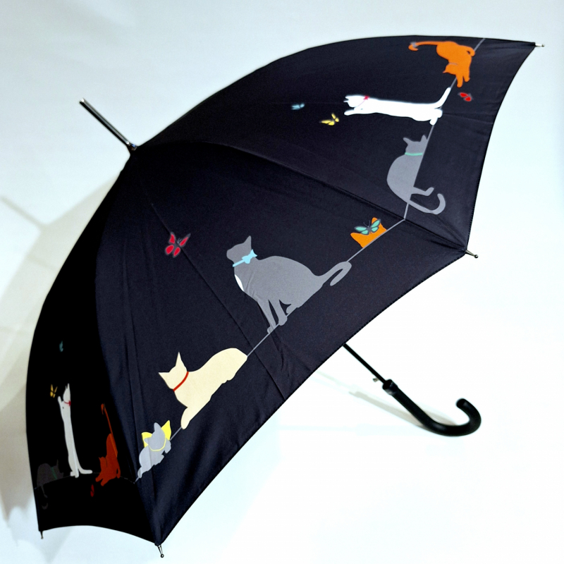  Parapluie long CHAT joueur automatique NOIR Neyrat - léger & résistant