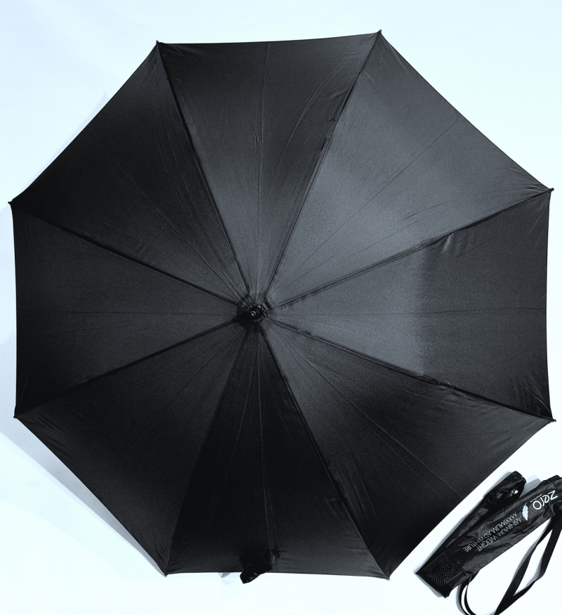Parapluie PORTABLE en bandoulière long droit manuel uni noir Doppler - Grand 104 cm - Léger 280g & anti vent