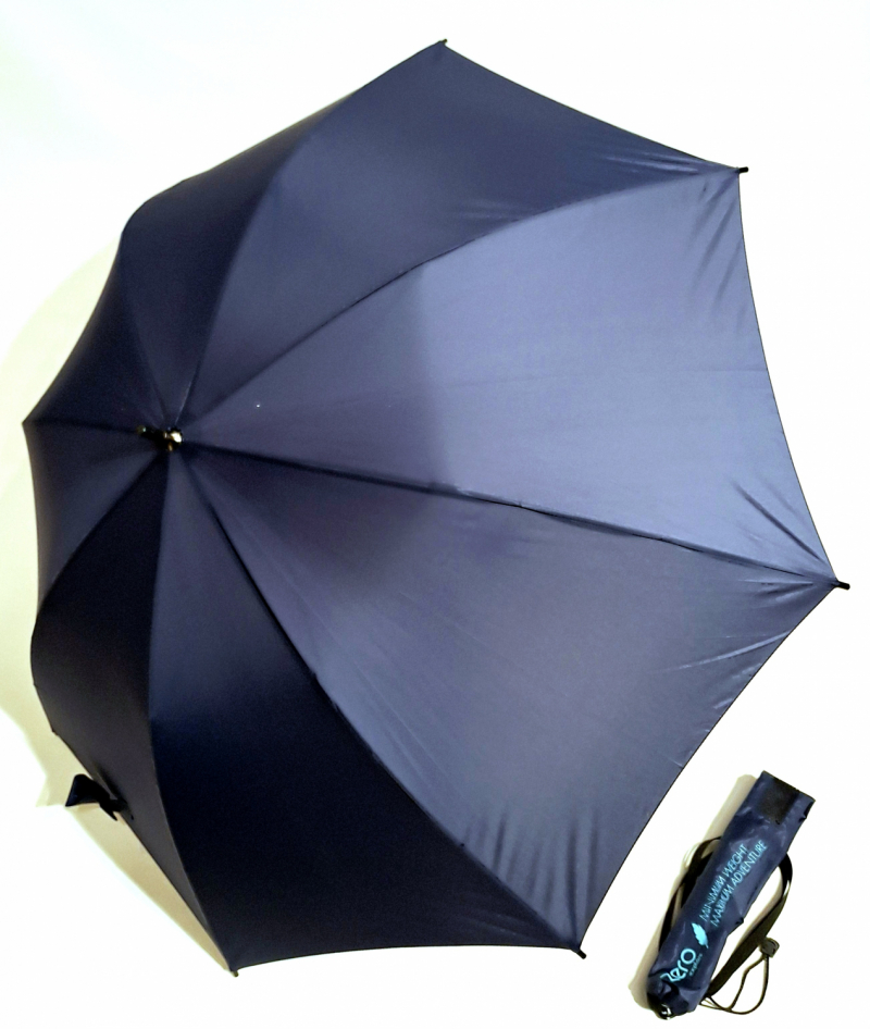 Parapluie portable ZERO bandoulière long droit manuel uni bleu marine Doppler - Grand 104 cm - Léger 280g & anti vent