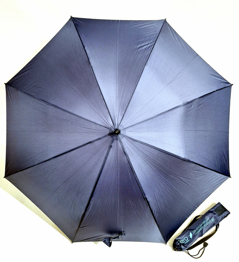 Parapluie portable ZERO bandoulière long droit manuel uni bleu marine Doppler - Grand 104 cm - Léger 280g & anti vent