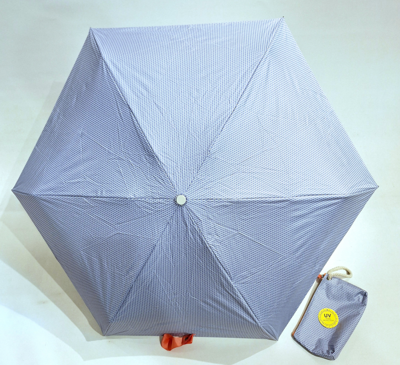 Petite ombrelle anti uv micro imprimé discret vert d'eau - indice de protection UPF50+ à 97.5% - légère + Trousse