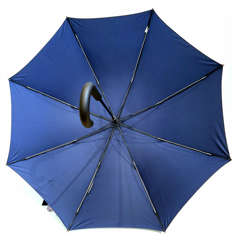 Parapluie tempête Doppler long automatique Bleu Navy pgn noire - Solide & Grand - Robuste 120km/h