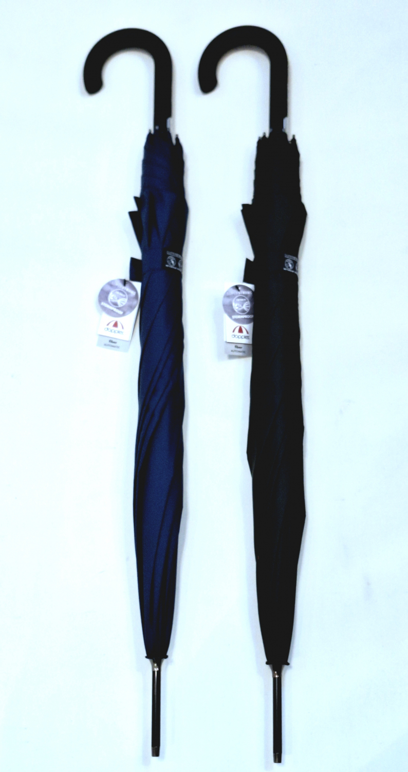 Parapluie SUPER STRONG Doppler long automatique Pure Noir pgn noire - Solide & Grand - Robuste 120km/h