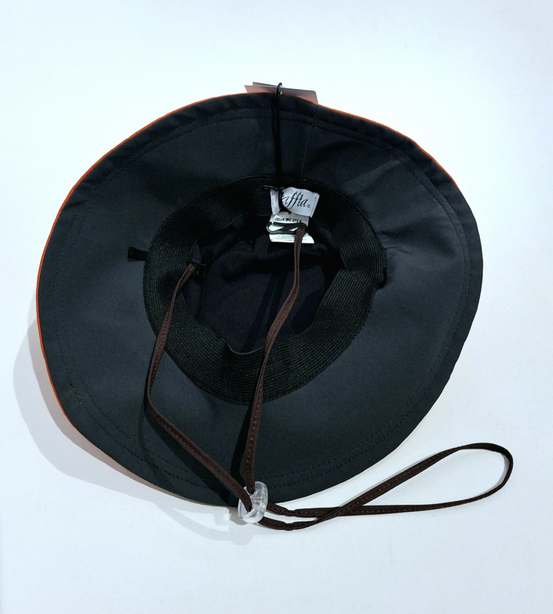 Bob ou Chapeau de pluie français uni rouille mâte & int kaki - Teliabic - T59 - Cordon réglable