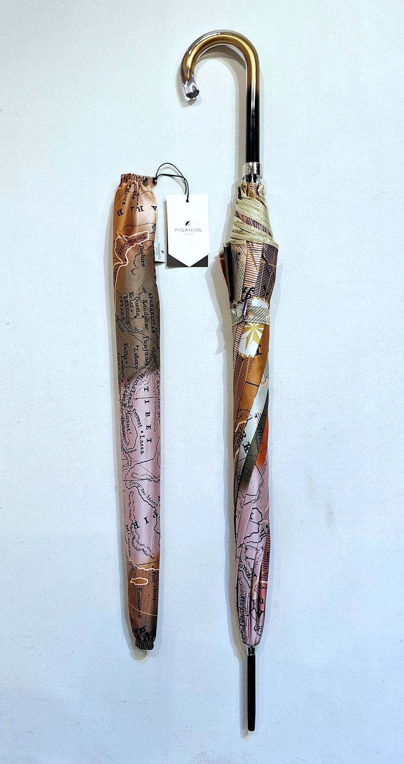 Parapluie grand manuel femme imprimé Mappemonde  Aurillac - léger & résistant