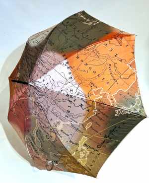 Parapluie grand manuel femme imprimé Mappemonde  Aurillac - léger & résistant