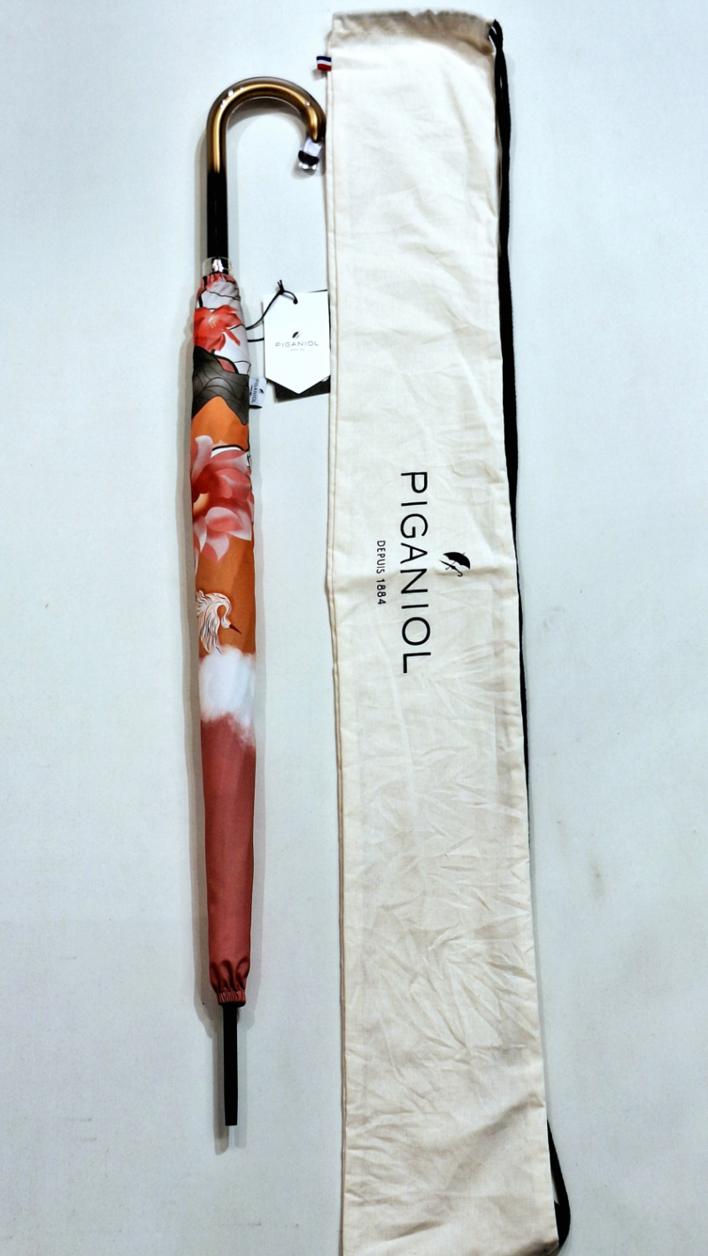 Parapluie grand manuel femme imprimé fleurs et cygne  Aurillac - léger & résistant